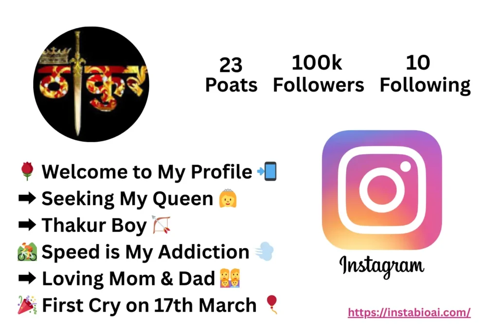 Thakur Bio for Instagram