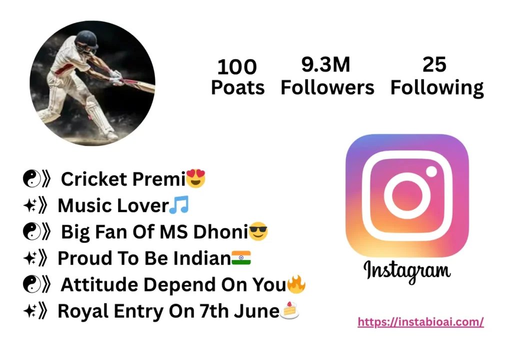 Cricket Bio For Instagram