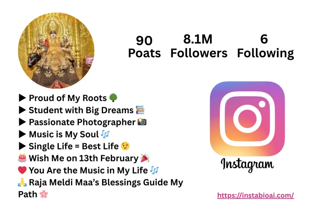 Instagram Bio Raja Meldi Maa
