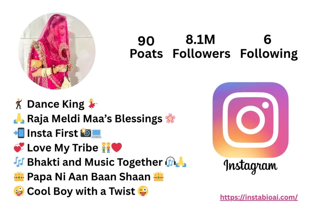 Instagram Bio Raja Meldi Maa