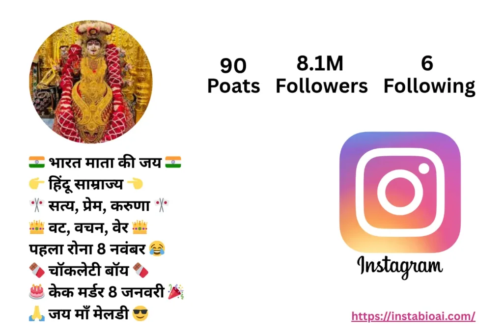 Instagram Bio Raja Meldi Maa